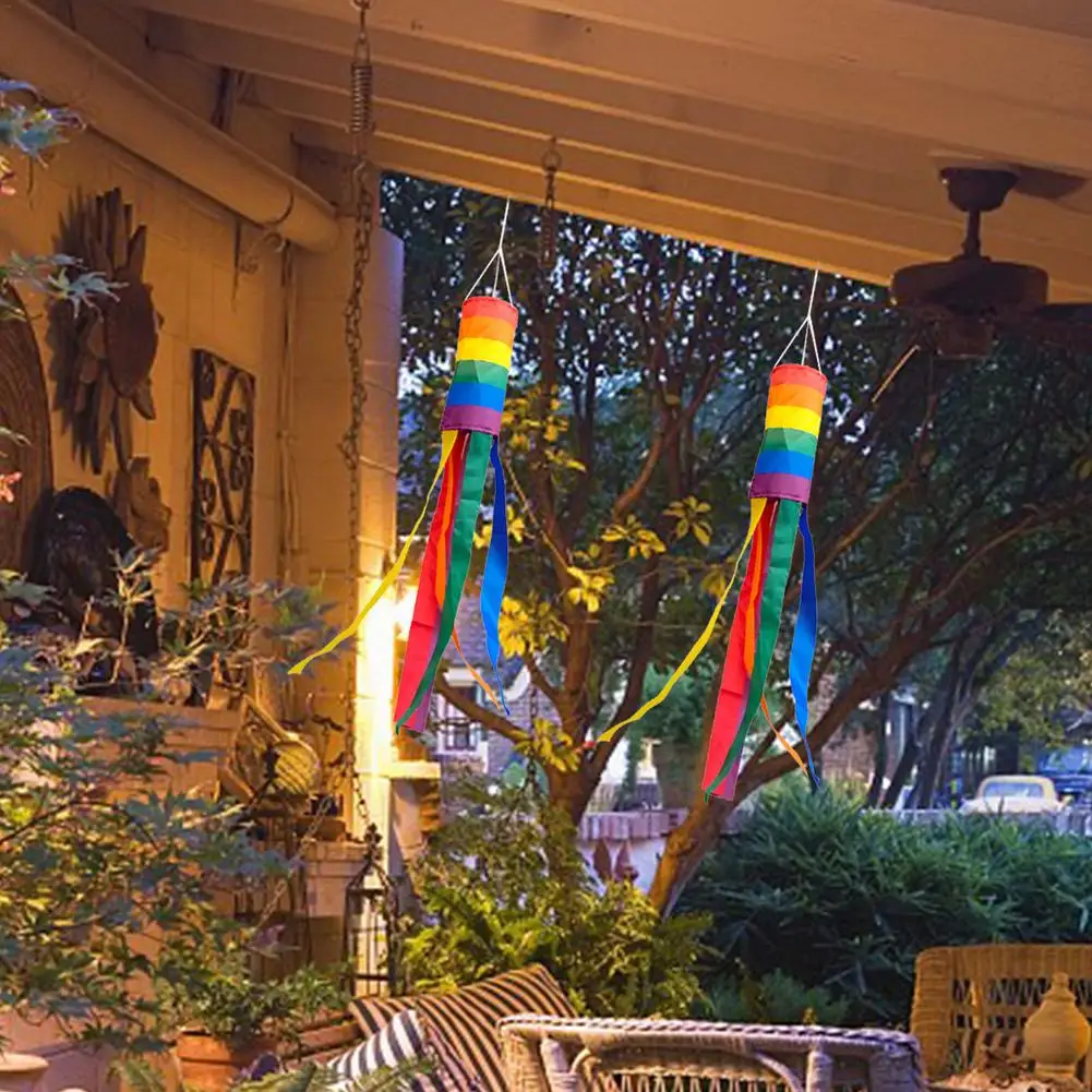 

Spiral Rainbow Column Windsock Colorful Windsock Hanging Decoration Kite Line Decoration Outdoor Gifts Toy Kite