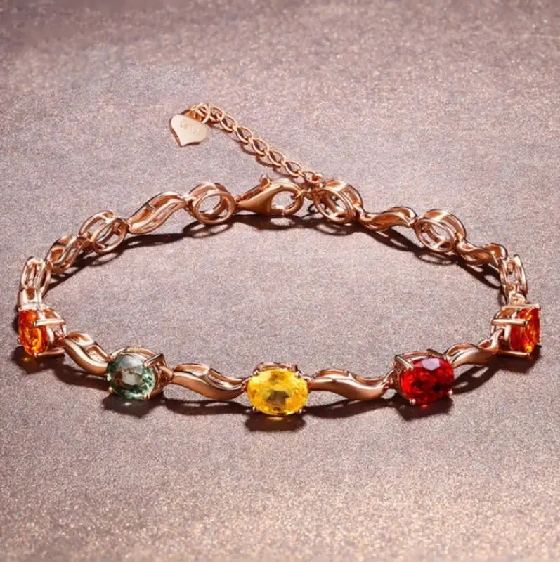 

New Fashion Wave Pattern Colorful Crystal Bracelet for Women Elegant Charm Banquet Party Jewelry