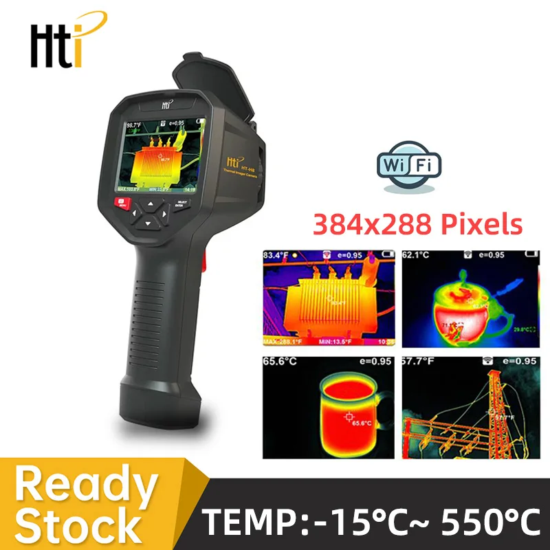 

Инфракрасный Тепловизор Hti, Wi-Fi, HT-H8, USB, ручная перезаряжаемая камера для визуализации, электрическая трубка, напольная проверка температуры...