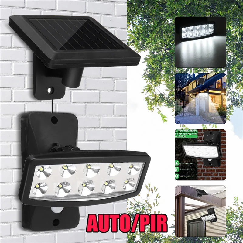 

10led Adjustable Solar Sensor Spotlight Solar Garden Light IP65 Super Bright Landscape Wall Light Outdoor Light Solar panel Lamp