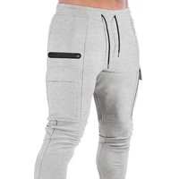 mens muscle fitness running training sports cotton trousers mens breathable slim fit casual health pants pockets
