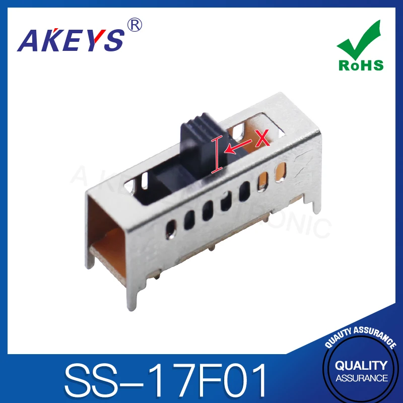 Высота рукоятки 5 мм 7-ступенчатый переключатель с 4 фиксированными контактами, 10 контактов, вертикальный прямой штекер