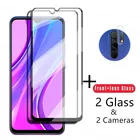 Закаленное стекло 4 в 1 2.5D для Xiaomi Redmi 9, стекло для Redmi 9A, 9C, Note 9s, 8T, 8A, 7A, защитная пленка для экрана Камеры Len