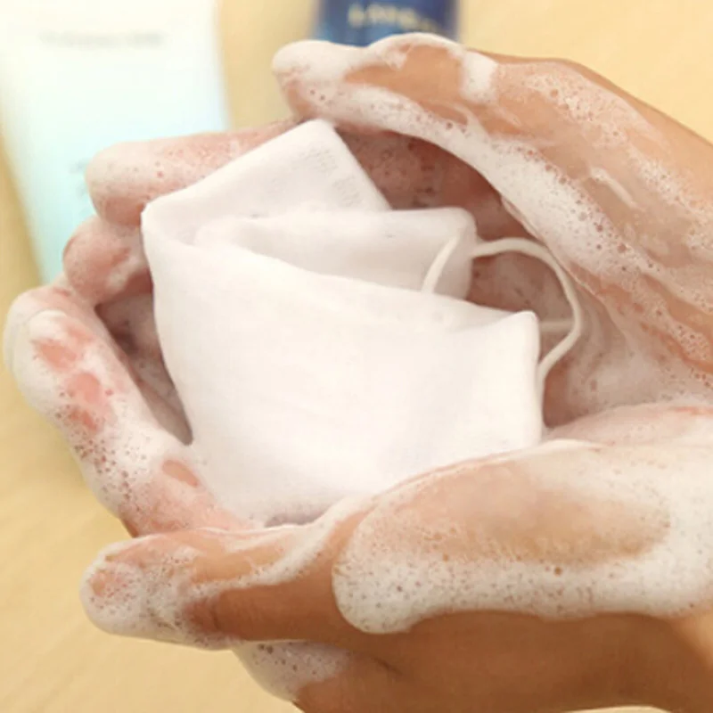 Очищающее средство для лица ручной Пенящийся сетчатый мешок мытья жидкое мыло