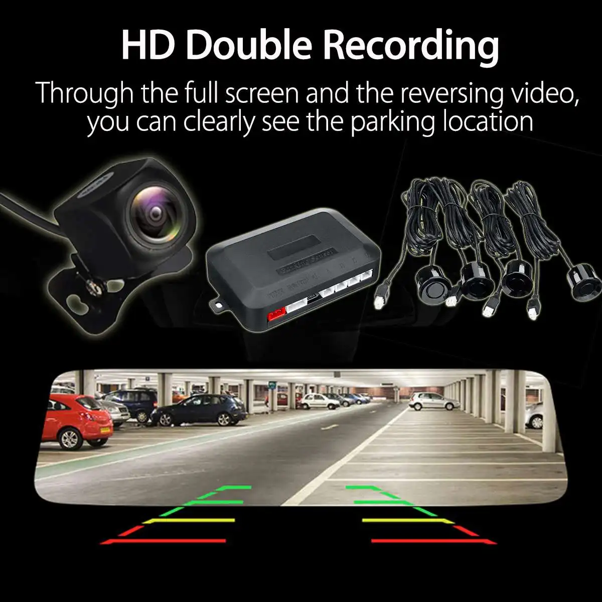 Поток зеркало заднего вида автомобиля dvr камера 1080P 9,35 ''автомобиль обратный радарный датчик парковки слепое пятно обнаружения системы парктроник авто