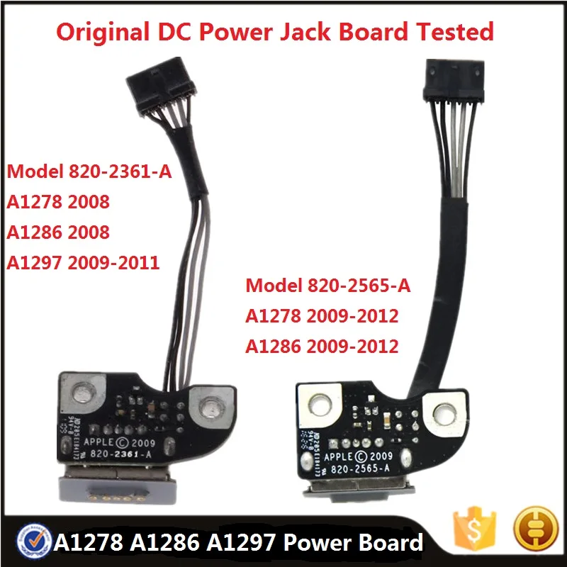 

Оригинальный Мощность доска 820-2361-A 820-2565-A для Macbook Pro 13 "15" A1278 A1286 A1297 2008-2012 DC-IN I/O Мощность Jack доска испытания