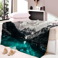 mountain river landscape flannel blanket 3d print beautiful scenery fleece blanket for bedroom throw blanket for adults blanket
