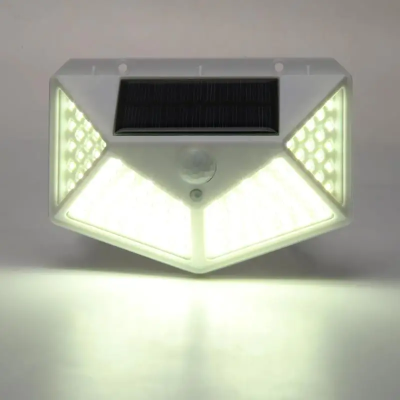 100LED четырехсторонний настенный светильник с датчиком движения на солнечной батарее, уличный садовый светильник, водонепроницаемая Солнечная лампа для садового декора