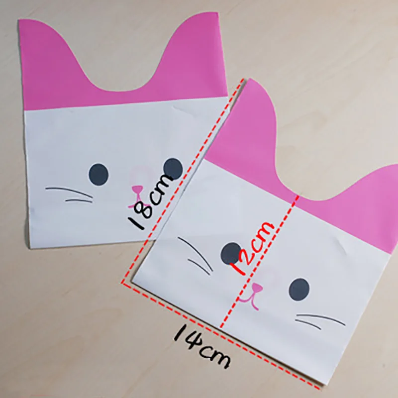 

50Pcs Panda Cat Rabbit Ears Gift Bag Packaging Party Goodie Bags Packing Favor Cake Candy Cookie For Sweets Present Wedding