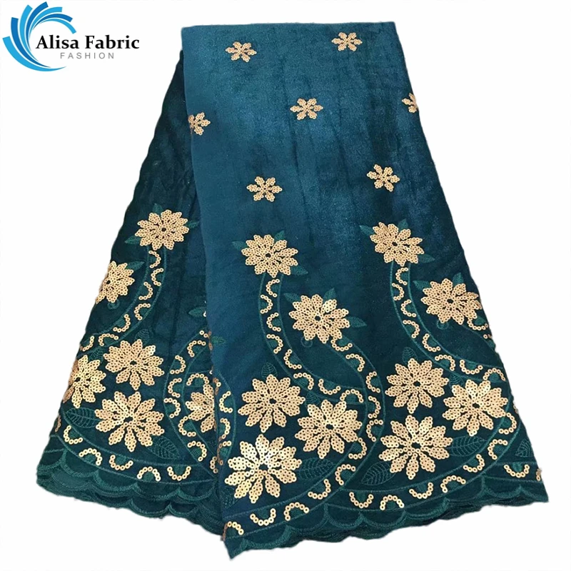 

Alisa African Velvet Lace Fabric With Stones African French Lace Net Lace With Sequine Nigerian Tulle Lace Fabric For Sewging