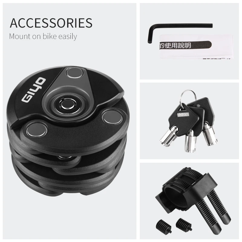 

New Creative Award/Patent Folding Bicycle Lock MTB Road Bike Strong Lock Anti-theft Motorcycle Bike Multi-function Security Lock