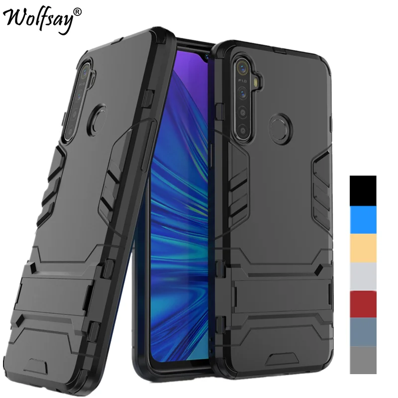 

For Cover Oppo Realme 5s Case Shockproof Hybrid Stand Silicone Armor Back Case For Oppo Realme 5s Cover Case For Realme 5s 5 Pro