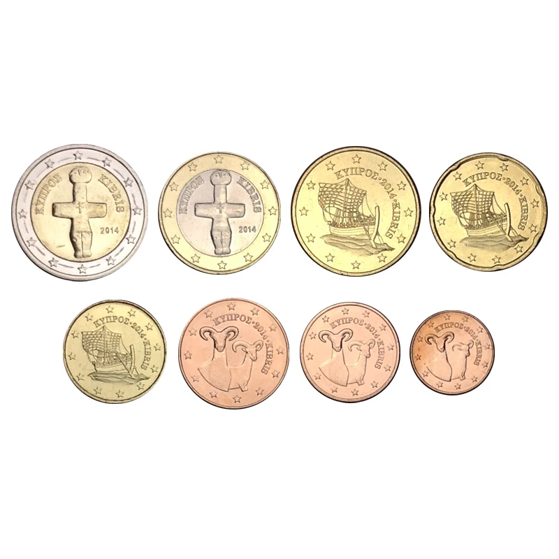 Кипр набор 8 шт монет Европа UNC нераспространенный коллекционные вещи подарок 100%