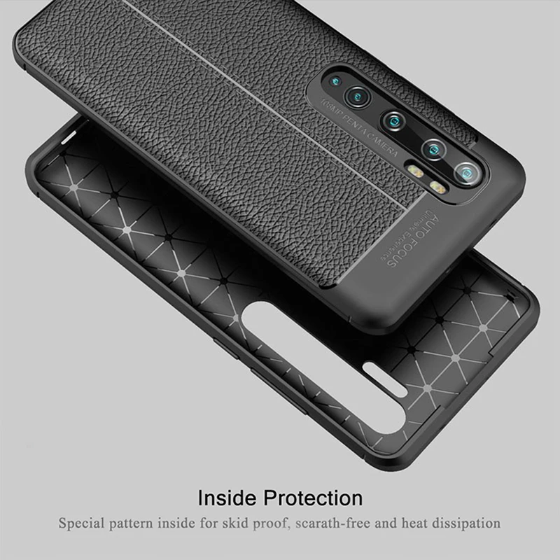 KEYSION противоударный чехол для Xiaomi Mi Note 10 Pro мягкий силиконовый Ltchi с узором