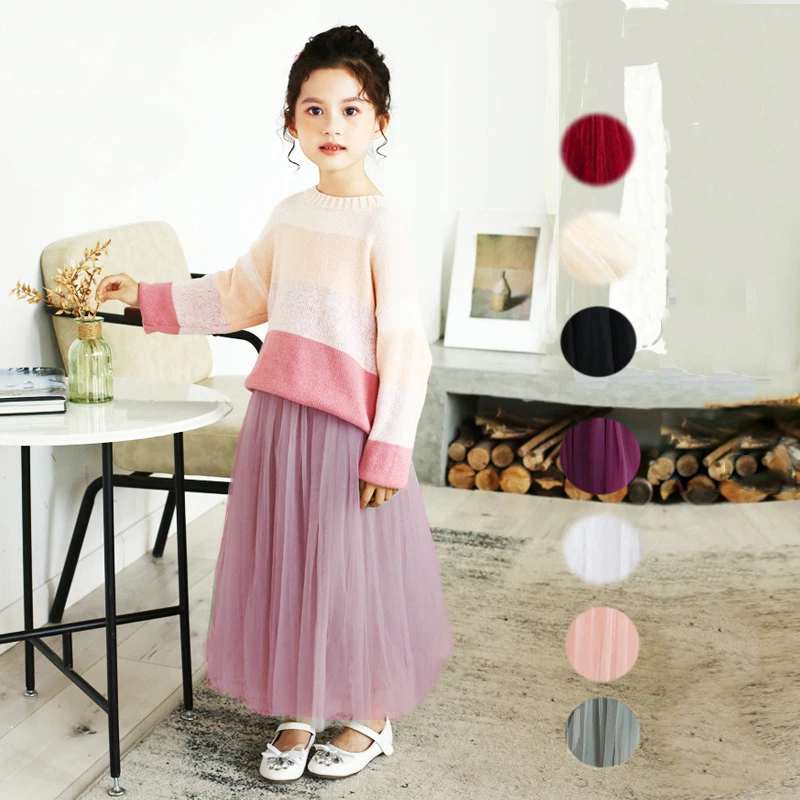 Юбки для девочек многослойная фатиновая сетчатая юбка из хлопка Женская