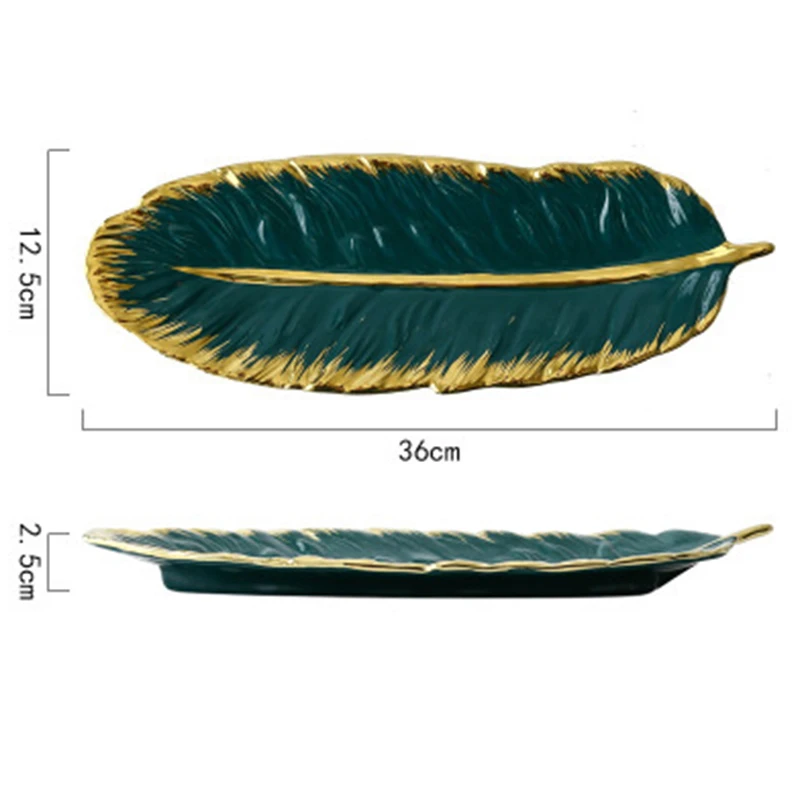 1Pc Creative Nordic Ceramic Platter Jewelry Display Plate Kitchen Storage Tray Dessert Holder Household Tabletop Decor | Дом и сад
