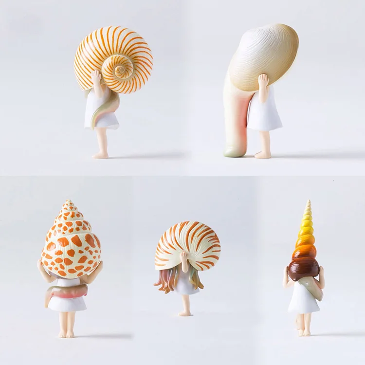 Настоящие капсульные игрушки милые Мультяшные кавайные фигурки из раковины