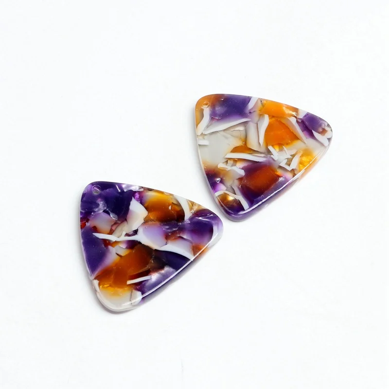 A294-259D-6PCS Tortoise Shell Earring Charms,Acetate Stick Charms,Triangle Shaped pendant,Triangle Shaped Earrings Part, 22mm x 24mm,ACE202 - Metal color: A294-259D-6PCS