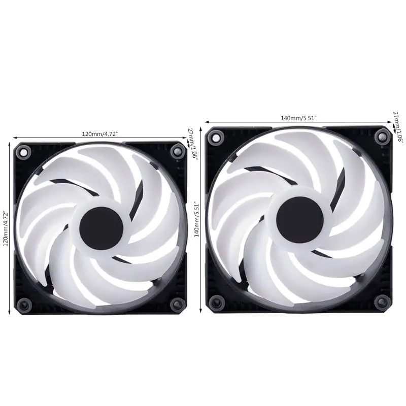 Цветная (RGB) светодиодный Радуга Цвет вентилятор 12 14 см ШИМ охлаждения для 5V 3PIN