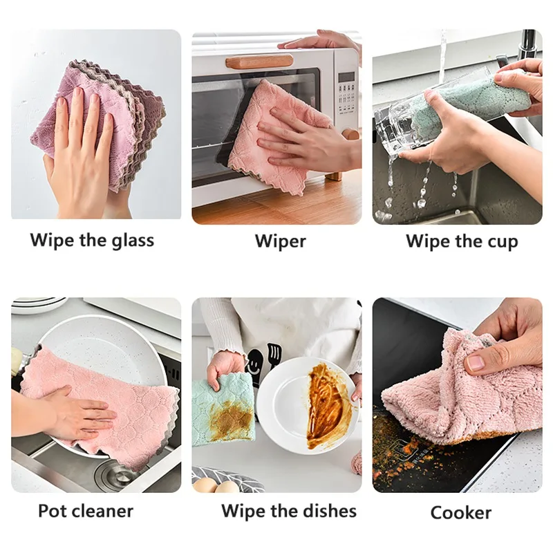 8 шт. домашние полотенца из микрофибры для кухни впитывающая плотная ткань