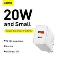 baseus 20w quick charger 3 0 adapter 5a eu plug dual interface travel wall charger for iphone for samsung for xiaomi