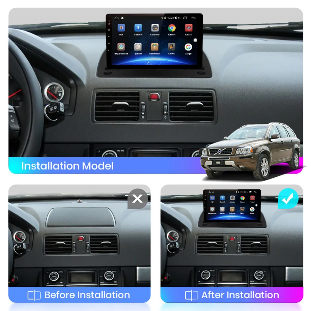 Для Volvo XC90 2004 2014 2 Din Android Авторадио головное устройство Автомобильный
