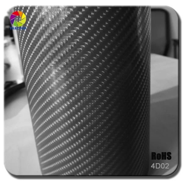 

TSAUTOP Size 1.52x28m whole roll air bubbles free 4d carbon film car vinyl wrap dark grey for car decal 4D02
