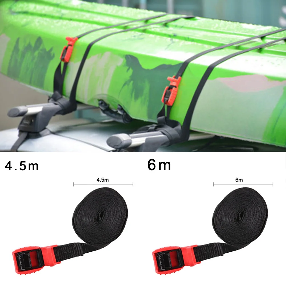 

1pcs ​Kayaking Boat Accessories Tie Down Water Sports Boating Roof Rack Straps Pair Silicone Buckle 4.5m/6m Heavy Duty Kayak