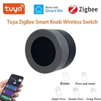 tuya zigbee smart knob wireless scene switch button controller battery powered automation scenario work with alexa google home