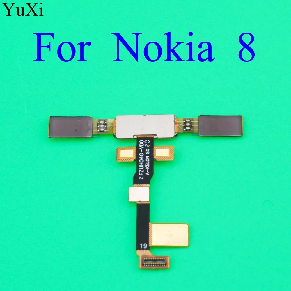 YuXi датчик для считывания отпечатков пальцев для Nokia 8 TA1004 TA1052 TA-1004 TA-1052 Главная Кнопка отпечатков пальцев возврат в меню Датчик ключа гибкий кабель