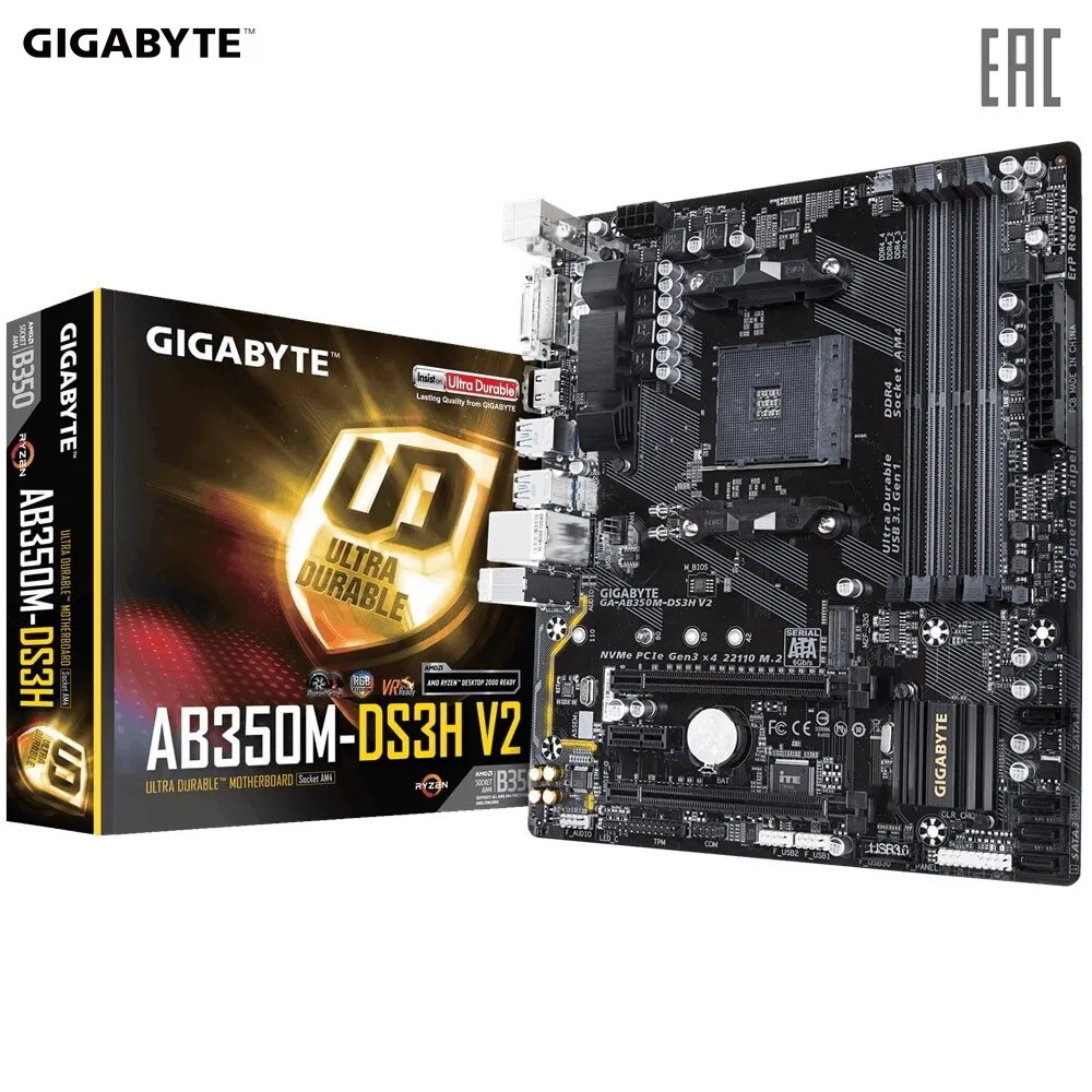 Материнская плата Gigabyte GA-AB350M-DS3H V2 | Компьютеры и офис
