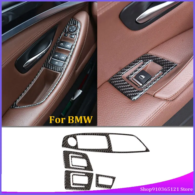 

Для Bmw 5 серии F10 F18 2011-2017 дверной стеклянный подъемный переключатель рамка из настоящего углеродного волокна (мягкий) левый Титан