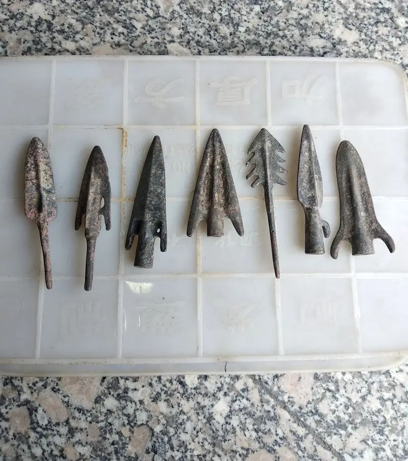 7 шт. старинное копье модель рабочего инструмента китайская трубка для щуки