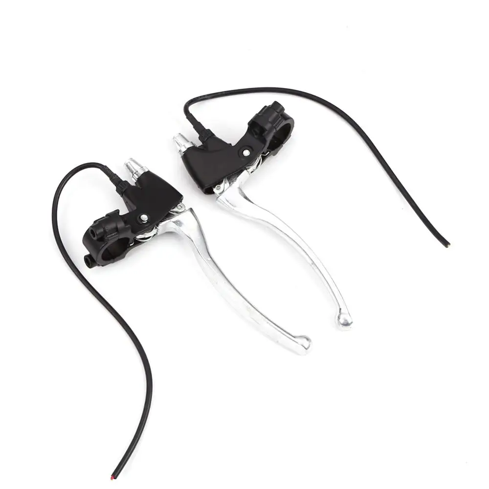 Silver 1 пара, электрическая рукоятка тормоза из сплава, педаль, электрический автомобиль, тормозные рычаги, велосипедная ручка, тормоза, велосипедные части - Цвет: Silver
