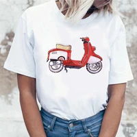 2021 motorcycle printing o neck cheap tee casual clothes top female t shirts tee t shirt short sleeve