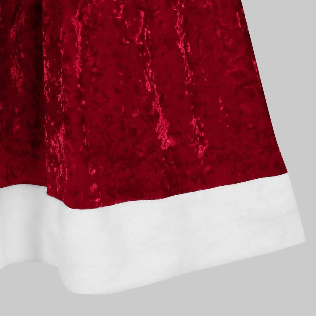 Модное женское платье Merry Christmas, бархатное зимнее теплое длинное платье, Повседневное платье с длинными рукавами и круглым вырезом, Красный фестиваль, платье Vestidos
