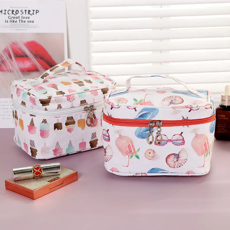 

Women's Bag Cartoon Cosmetic Bag Organizer Toiletries Wash Bag Travel Handbag Waterproof Storage Bag Make Up Case Clutchs Female