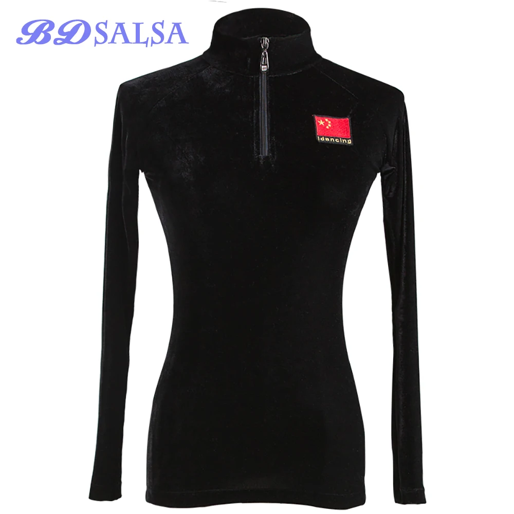 2020 Tops Modern Coat Female Sexy Long Sleeve Dance Costume Adult Practice Latin Dance Square Dance Clothes ID142 Long Sleeve