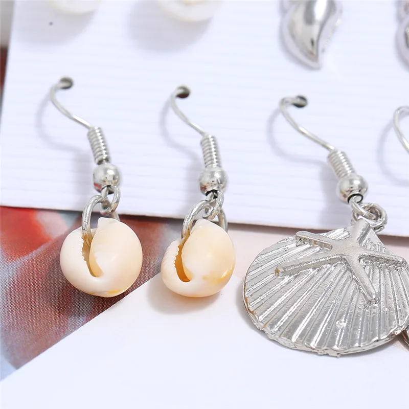 HOCOLE богемные раковины коври Висячие серьги для женщин модные серебряные