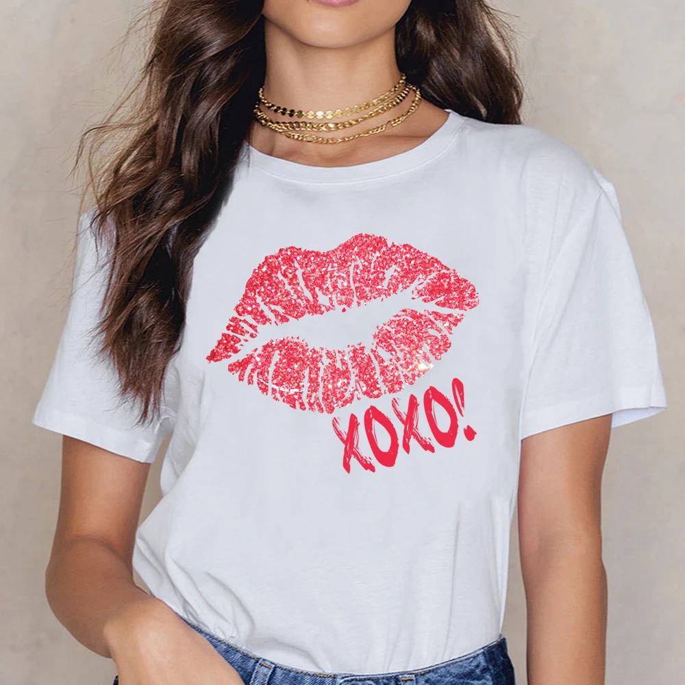 Топы футболка Женская Блестящая Сексуальная хлопковая черная рубашка Xoxo с