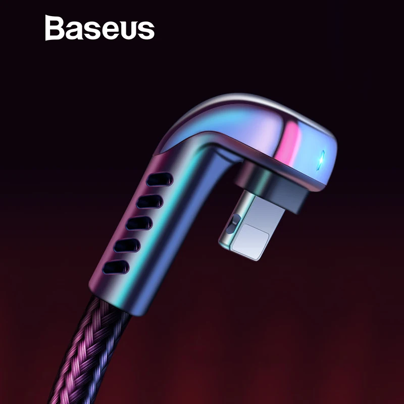 Baseus 2.4A USB кабель для iPhone XR 11 Pro Max USB кабель для зарядки светодиодный usb-кабель для быстрой зарядки для iPhone 8 7 Plus нейлоновый провод для передачи данных