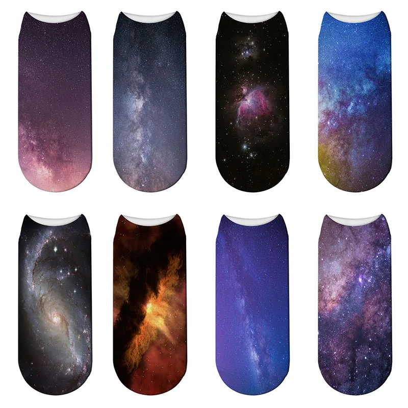 

New Harajuku 3D Printing Galaxy Socks Women Space Star Short Socks Low Cut Ankle Socks Mujer Casual Hosiery Printed Sock