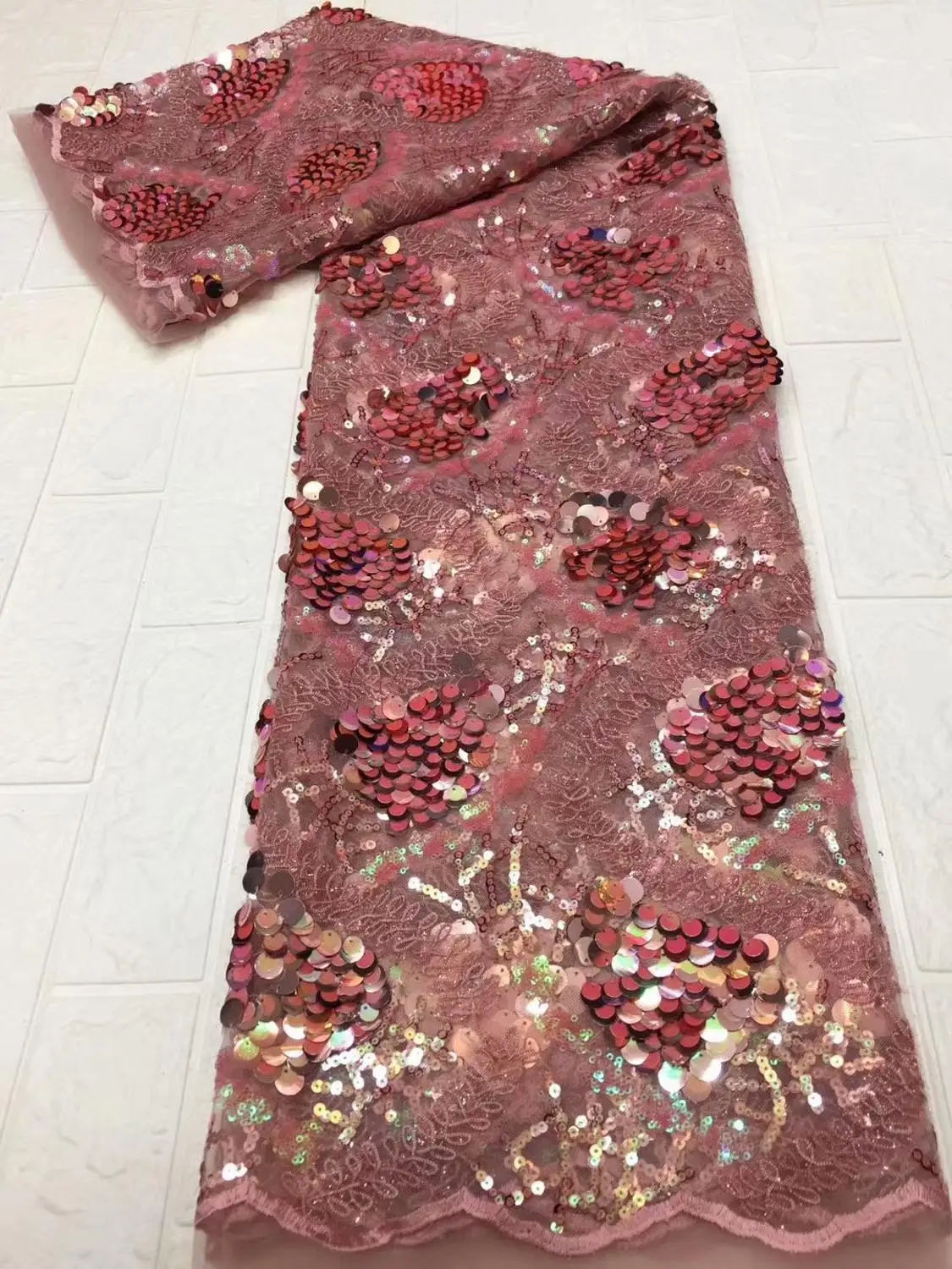 

Gray embroidered beading sequin lace fabric Cloth Sewing Patchwork DIY Craft wedding dress material handmade FDP1010