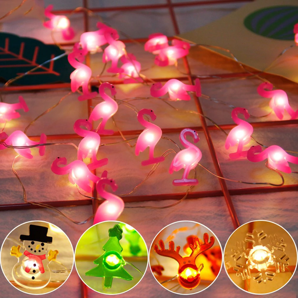 Гирлянда с Фламинго светильник ное освещение для вечерние домашний декор