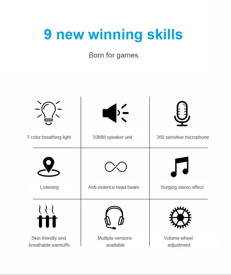 

Gaming Headset Surround Sound Stereo Wired Earphones Microphone USB Colorful Light PC Laptop Game Headset 3.5mm Computer headset