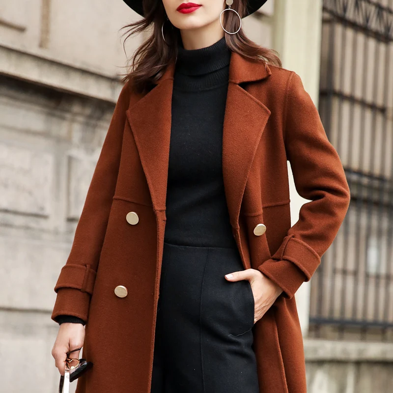 100% шерстяное пальто Женская куртка 2020 зимняя женские двухсторонние шерстяные