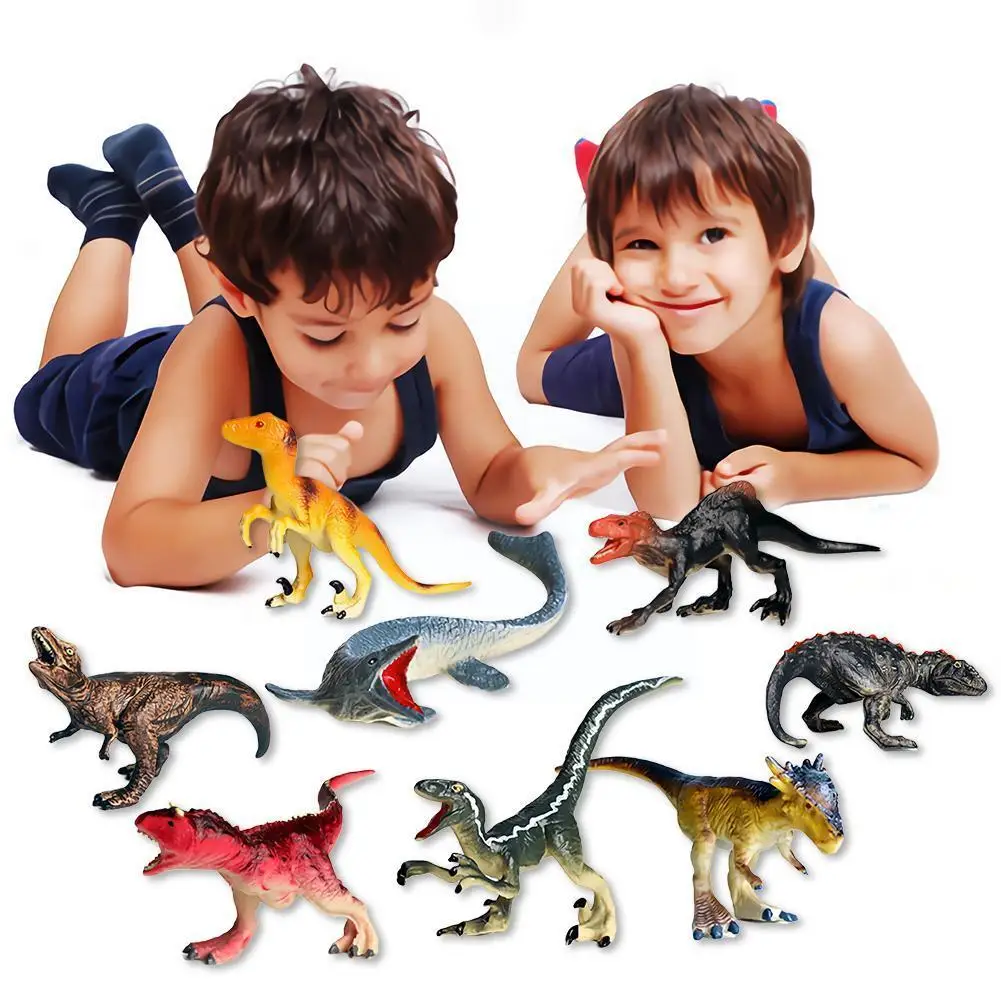 

8pcs DIY Simulation Mini Dinosaur Model Set Creativty Boy Animal For Children Educational Gifts Kids Toys Figures Action Se X7Y6