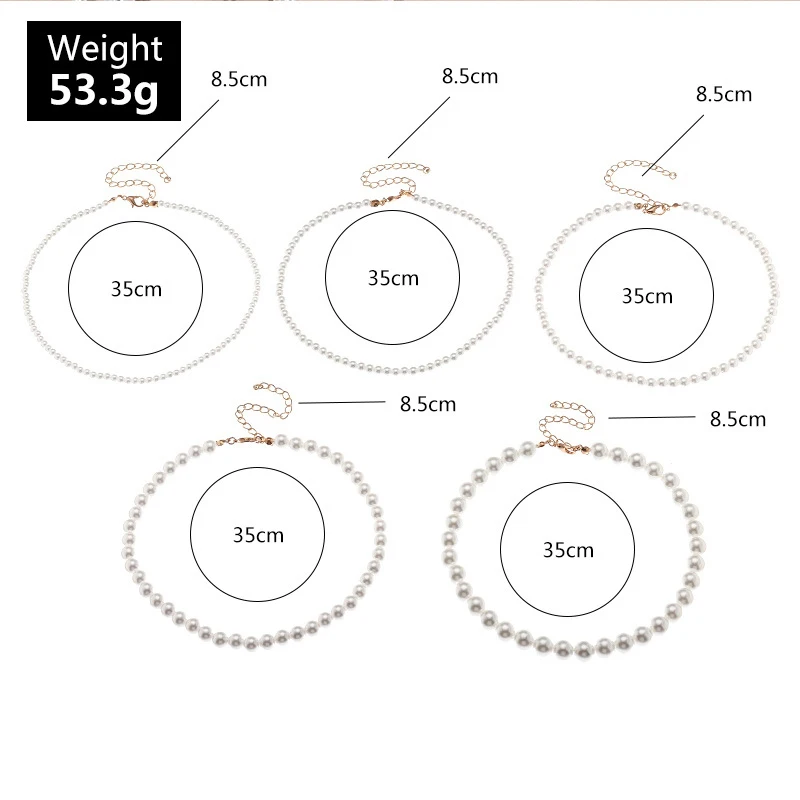 

Fashion Elegant White Imitation Pearl Choker Necklace Big Round Pearl Wedding Necklace for Women Bridal Party Clavicle Necklace