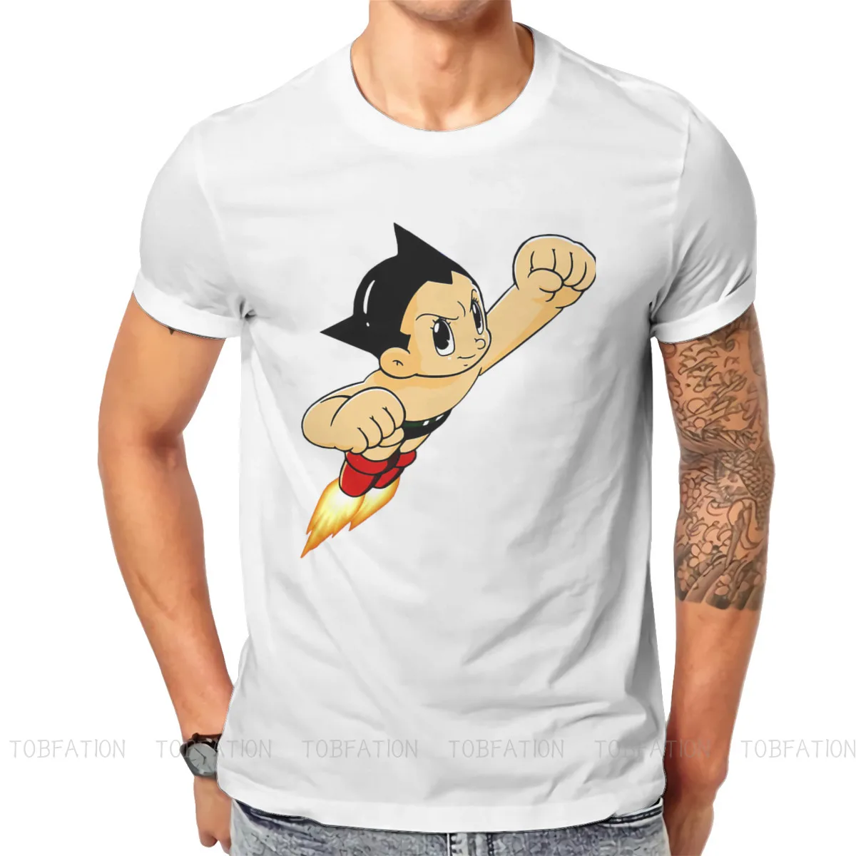 Мужская футболка с аниме могучим Atom Astro Boy Tetsuwan Atomu оригинальные футболки