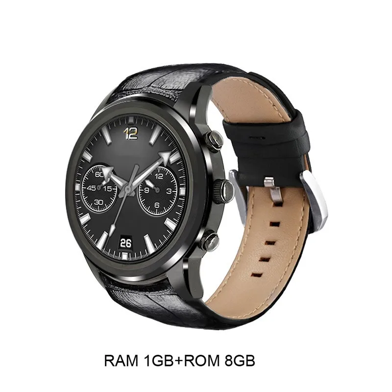 Finow X5Plus Смарт-часы 1+ 8G сердечного ритма bluetooth WiFi gps круглый экран smartwatch для android и iphone android 5,1 - Цвет: Black